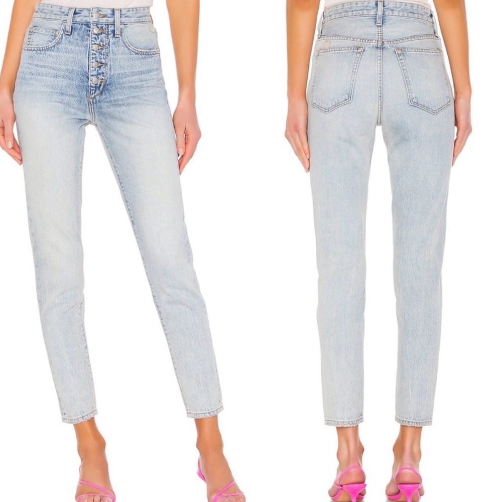 Joe's Jeans | High Rise Exposed Button Fly Vintage Style Denim Chic Mom Jeans